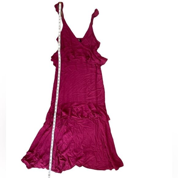 BOBEAU Ruffle Tier Woven Maxi Dress Raspberry Size XS NWOT - Picture 4 of 8